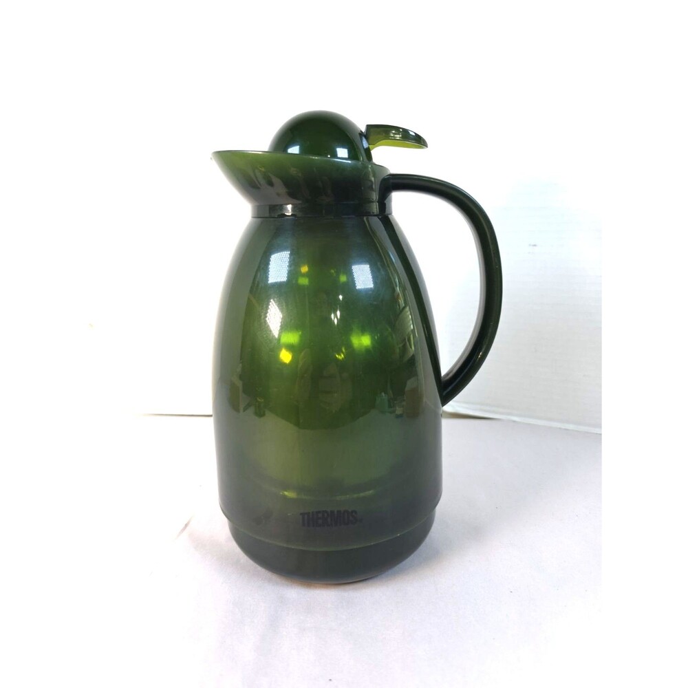 Vintage Thermos Coffee Carafe Glass Insulated Pitcher Green